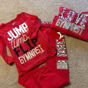 Justice Gymnast Outfit- shirt, pants and jacket